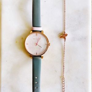 Ted Baker Rose Gold Mother of Pearl Watch & Bee Bracelet Bundle